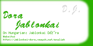 dora jablonkai business card